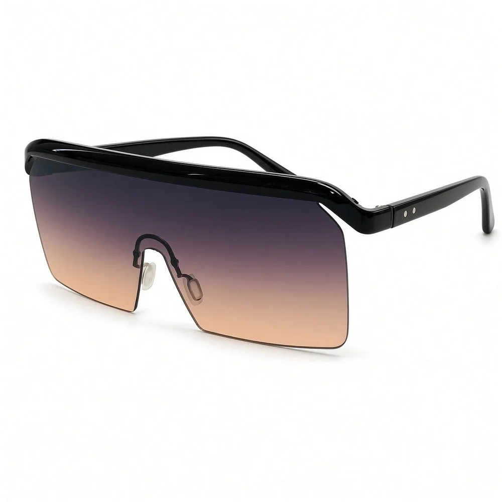 Shield Sunglasses Women One Size Black Purple Gradient New Oversized UV400